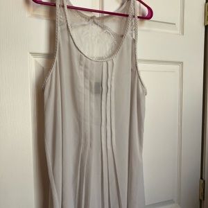 White Lace Detail Chiffon Tank Top